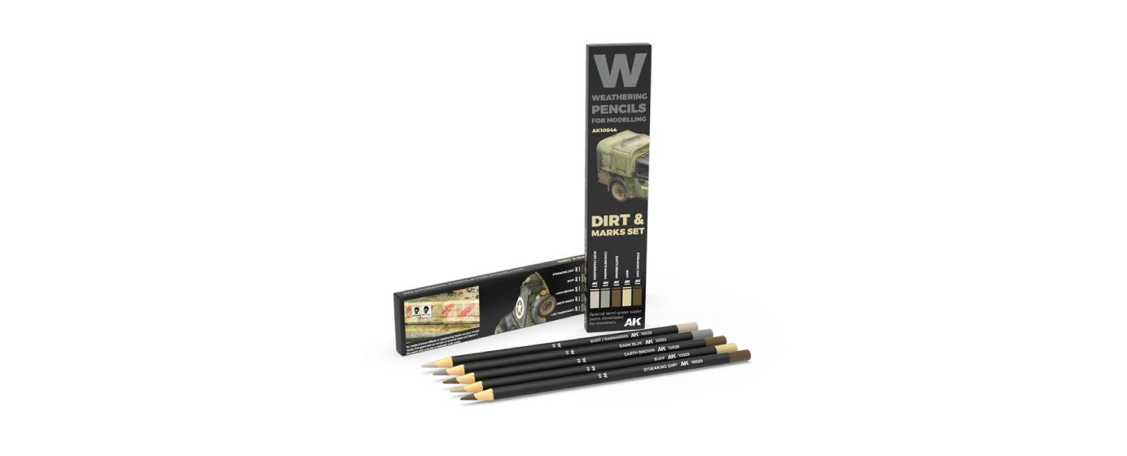 AK Interactive Weathering Pencils for rust, dirt, scratches and patina effects on models